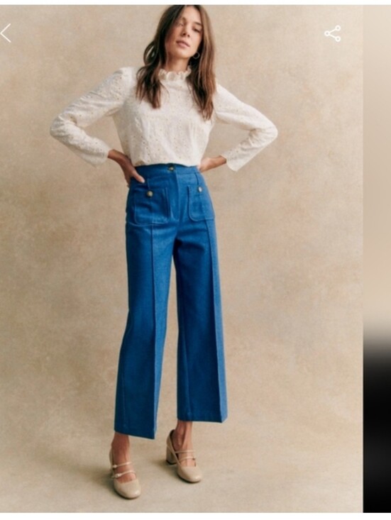 Sezane Pants - Sezane Emilio trouser in Blue Size Eu 34 Nwot
